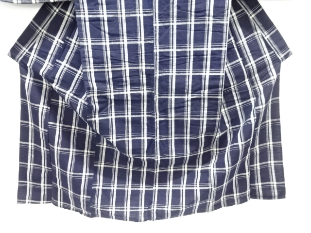  アンティーク　格子木綿単衣着物